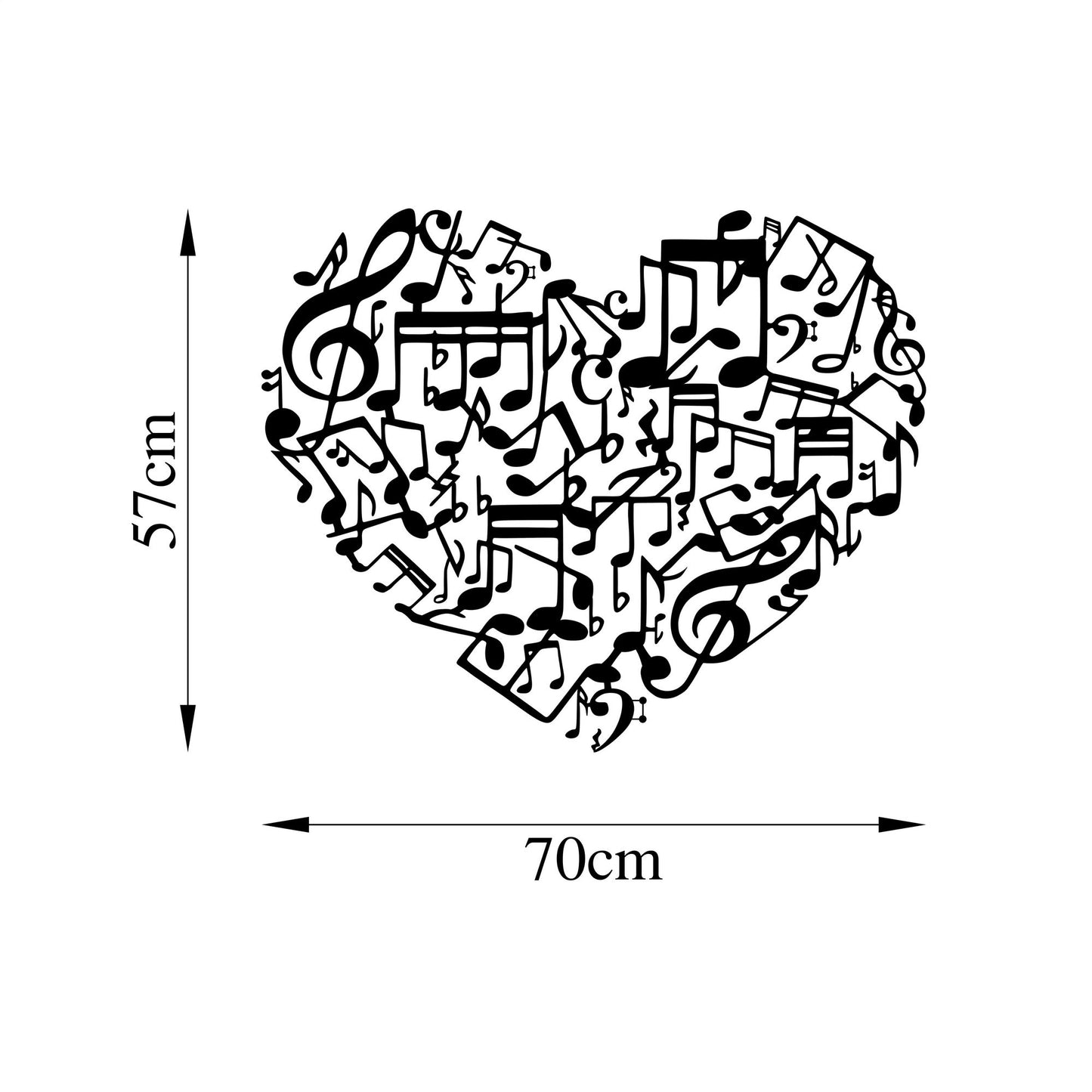 Metalna zidna dekoracija, Musical Love - 507