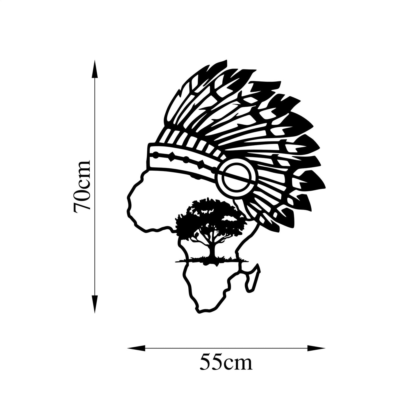 Metalna zidna dekoracija, African - 472