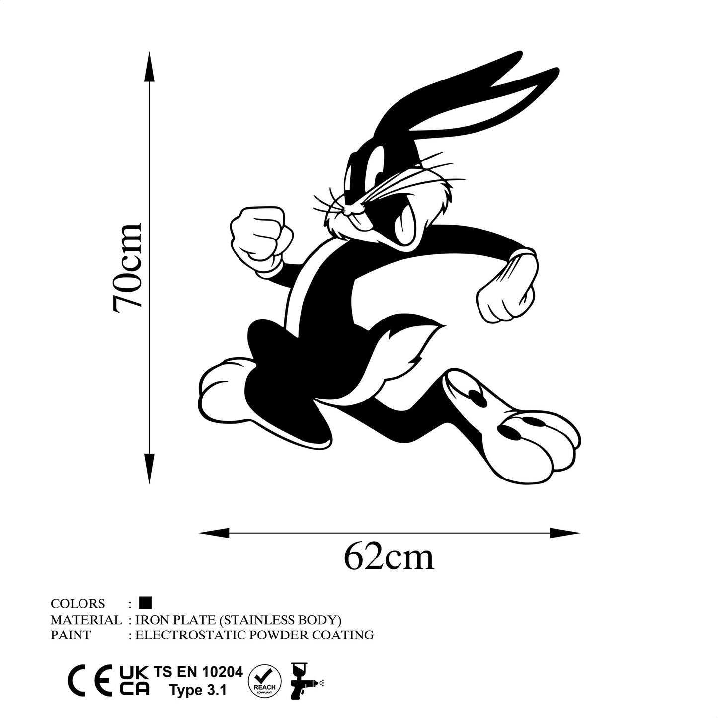 Metalna zidna dekoracija, Bugs Bunny 2