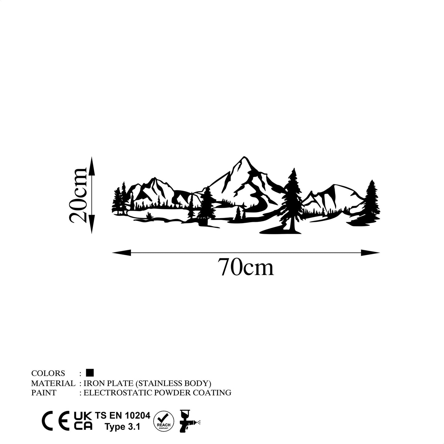Metalna zidna dekoracija, Landscape 4