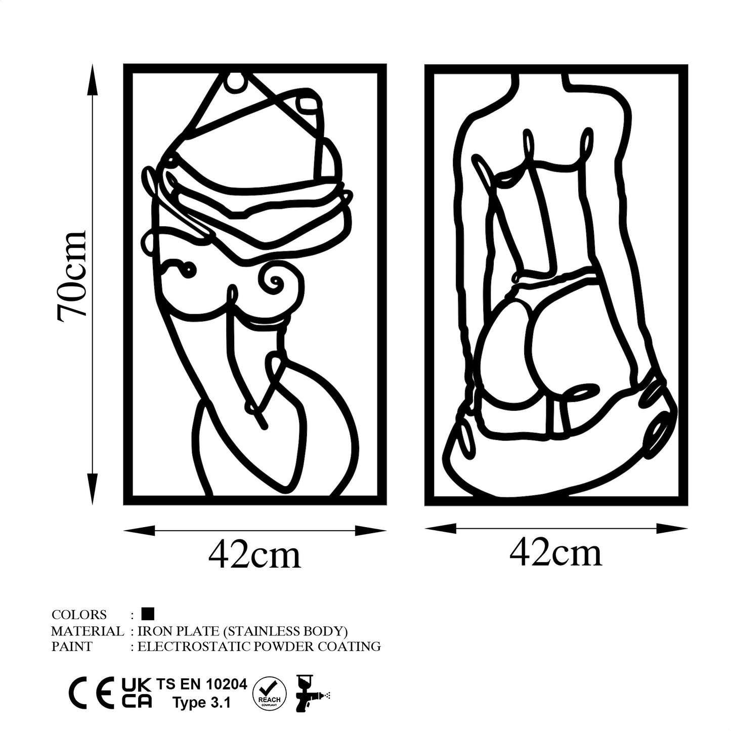 Metalna zidna dekoracija, Body Positive