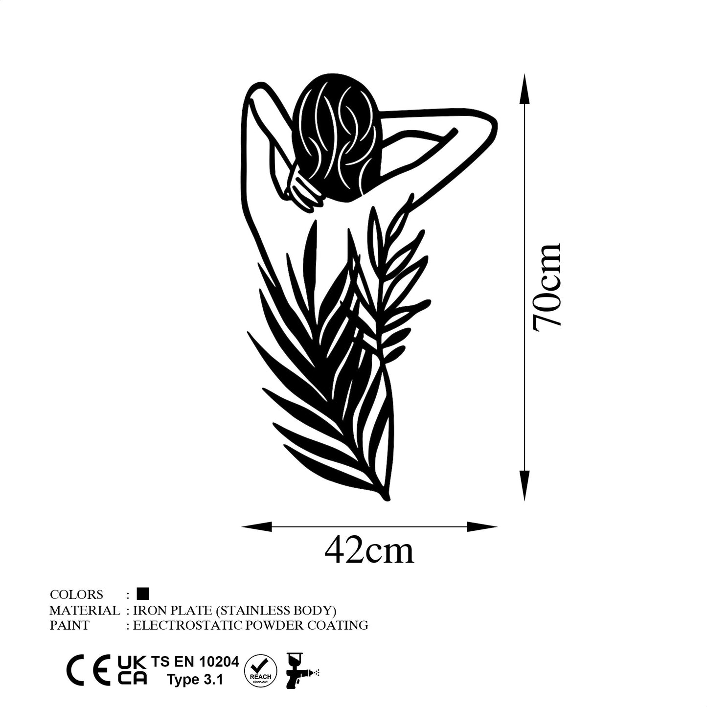 Metalna zidna dekoracija, Flower Woman