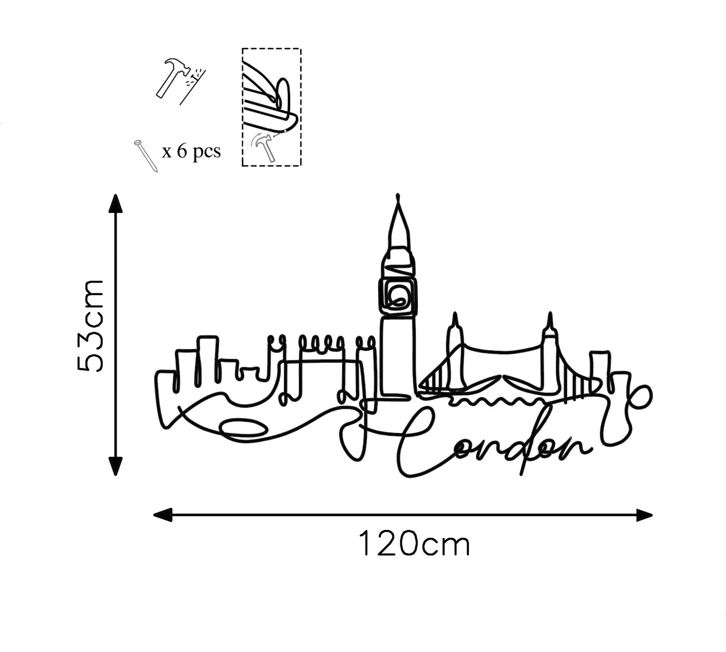Metalna zidna dekoracija London