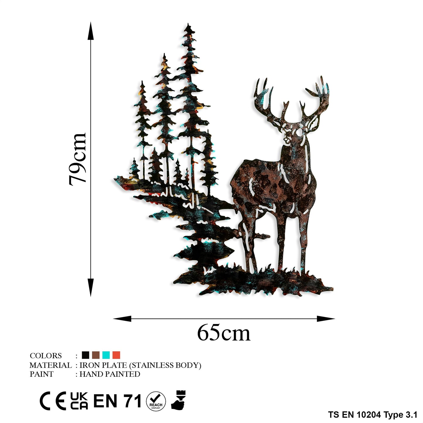 Metalna zidna dekoracija Deer