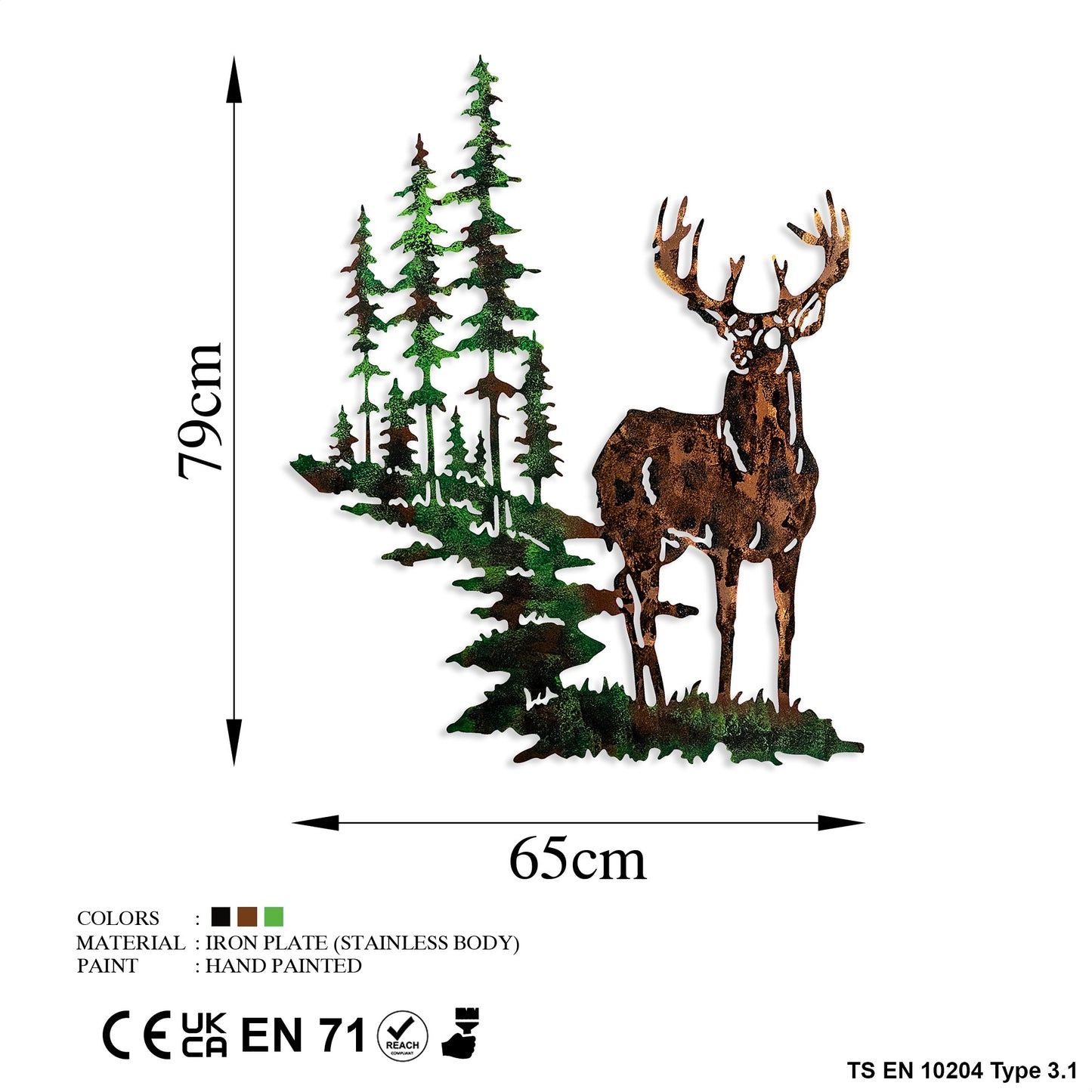 Metalna zidna dekoracija Deer 2