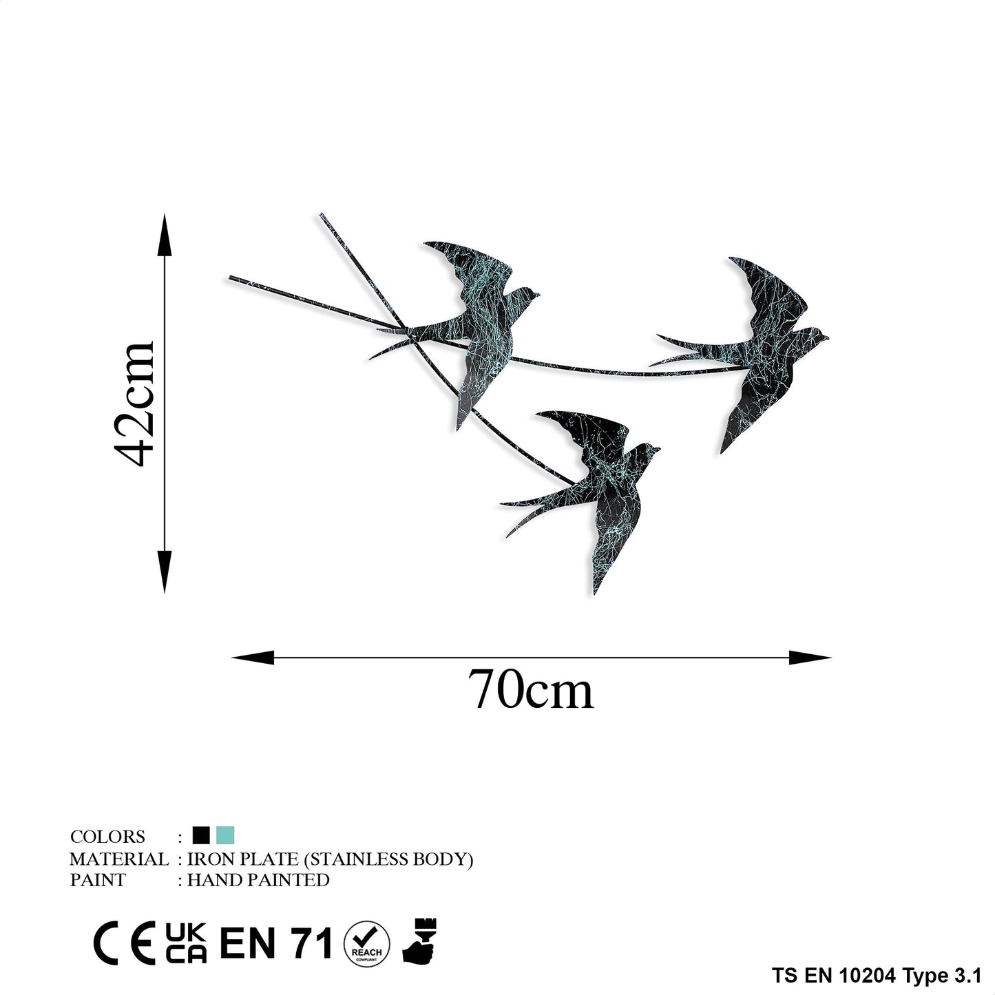 Metalna zidna dekoracija Wallow 3