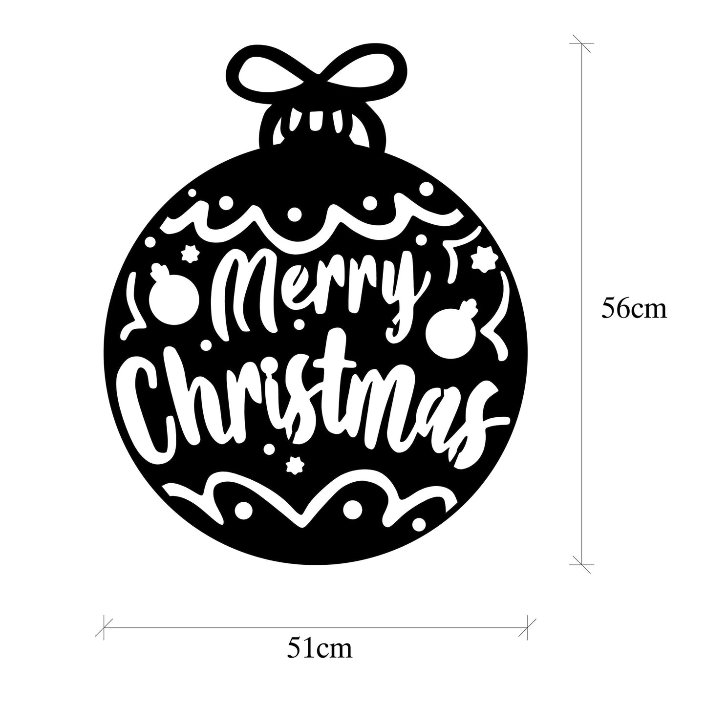 Metalna zidna dekoracija, XMASBLACK - 007