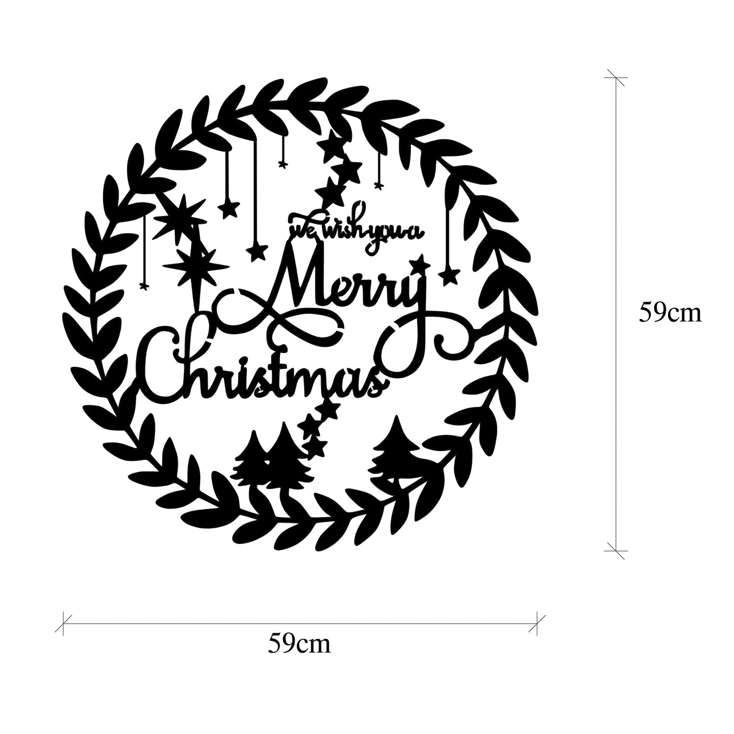 Metalna zidna dekoracija, XMASBLACK - 010