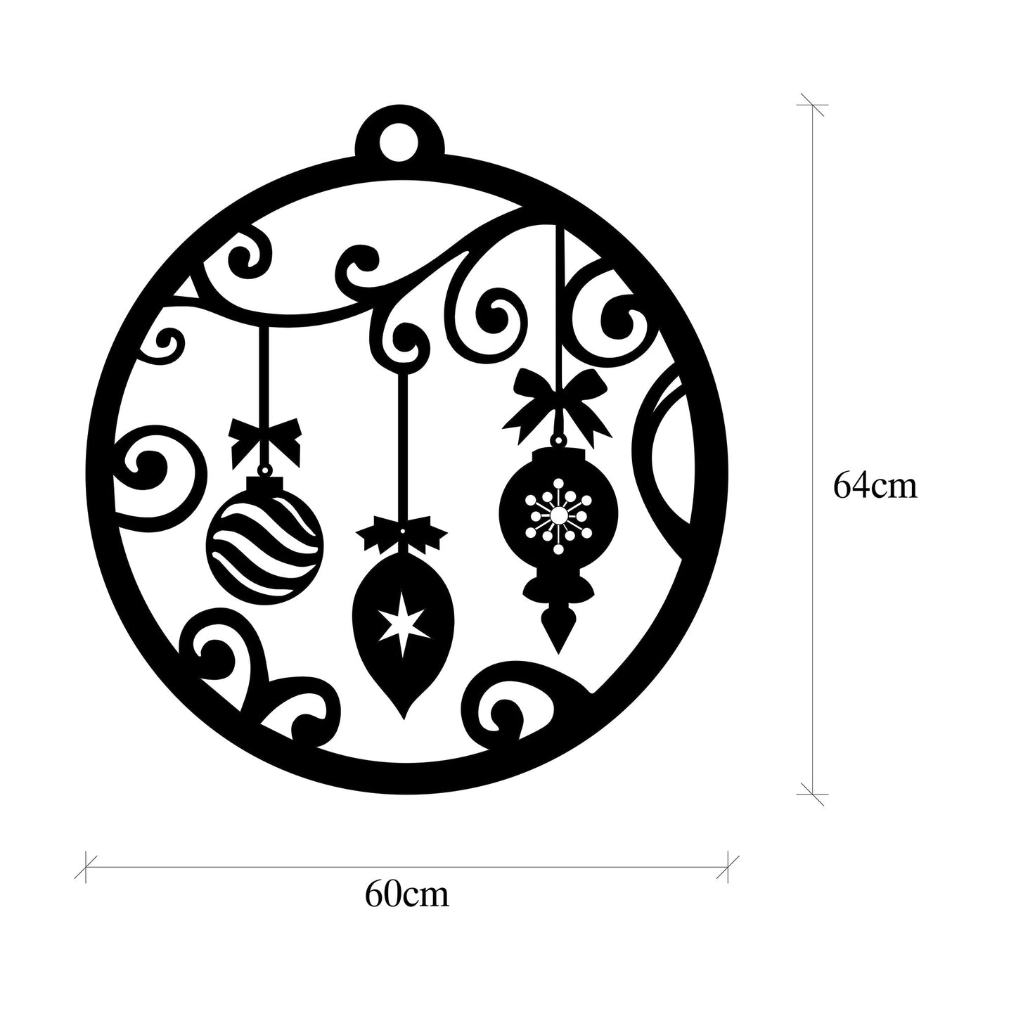 Metalna zidna dekoracija, XMASBLACK - 028