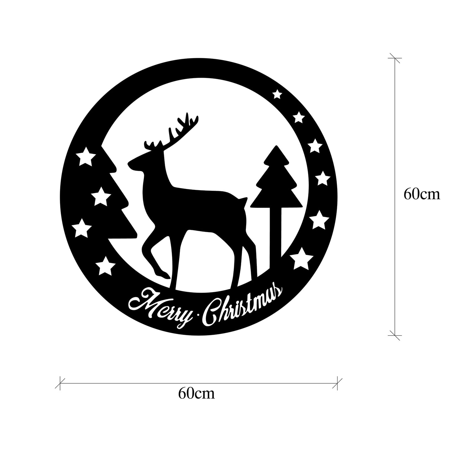 Metalna zidna dekoracija, XMASBLACK - 032