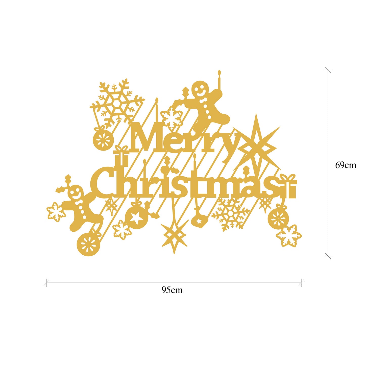 Metalna zidna dekoracija, XMASGOLD - 023