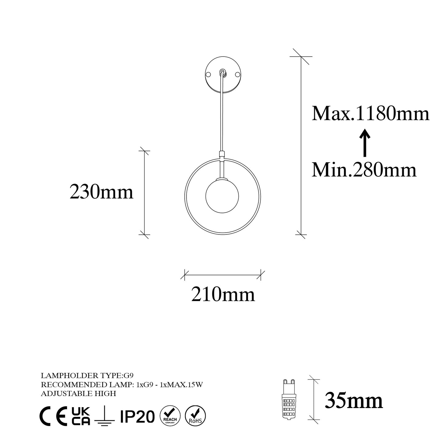 Zidna lampa, 942FLG2105