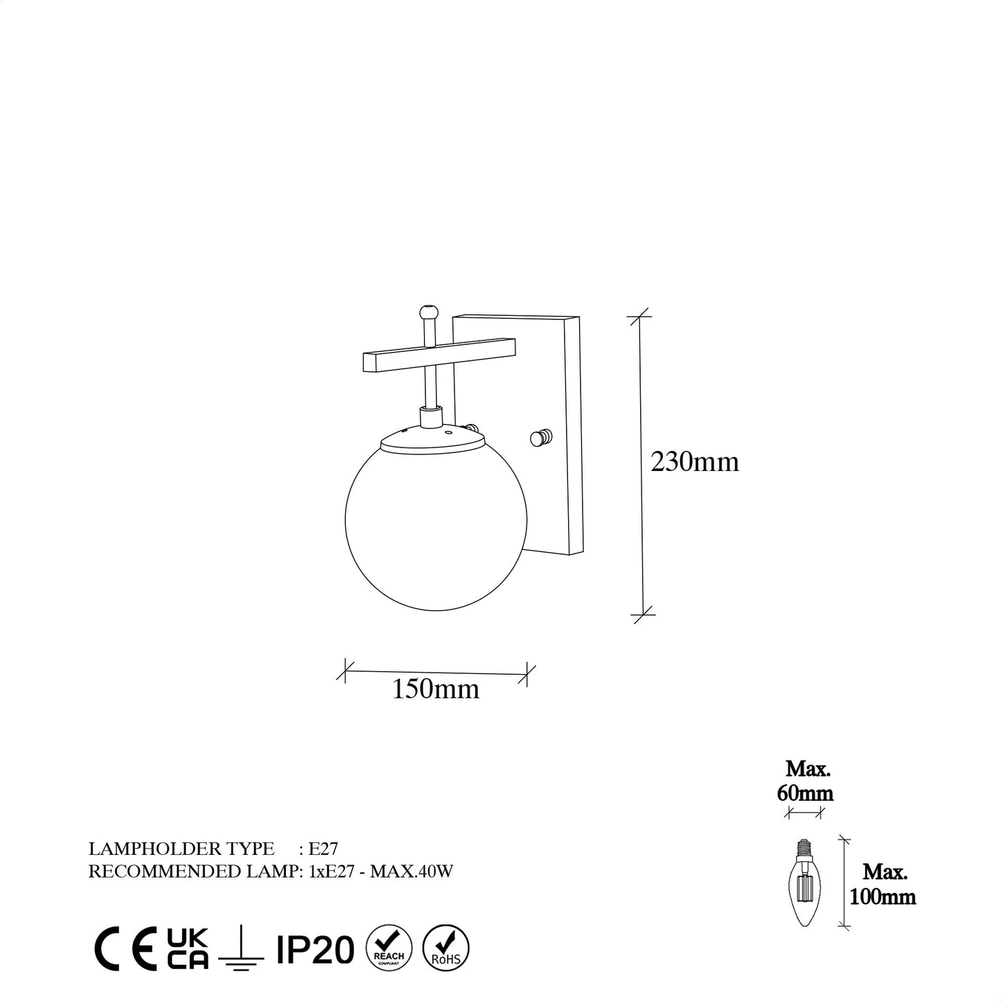 Zidna lampa, 942FLG2216