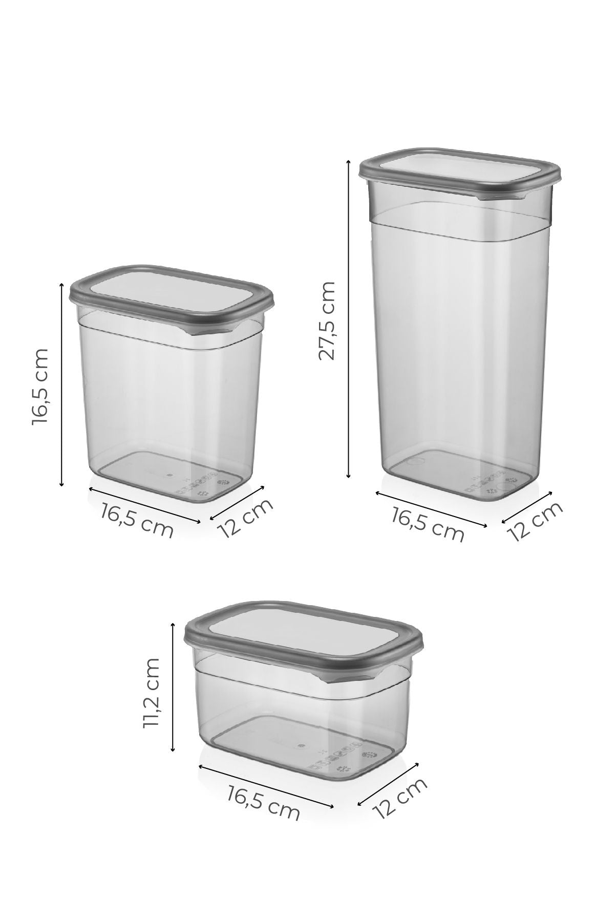 Set kutija za pohranu (12 komada), Antracit, BNMPGGY12
