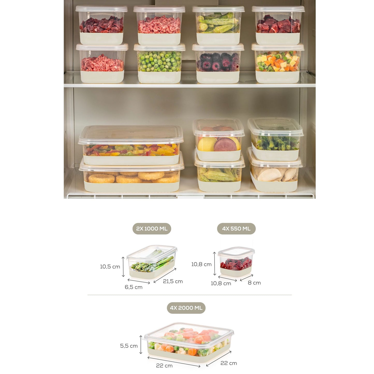 Set organizera za hladnjak (10 komada) 4A2B4C - sivi