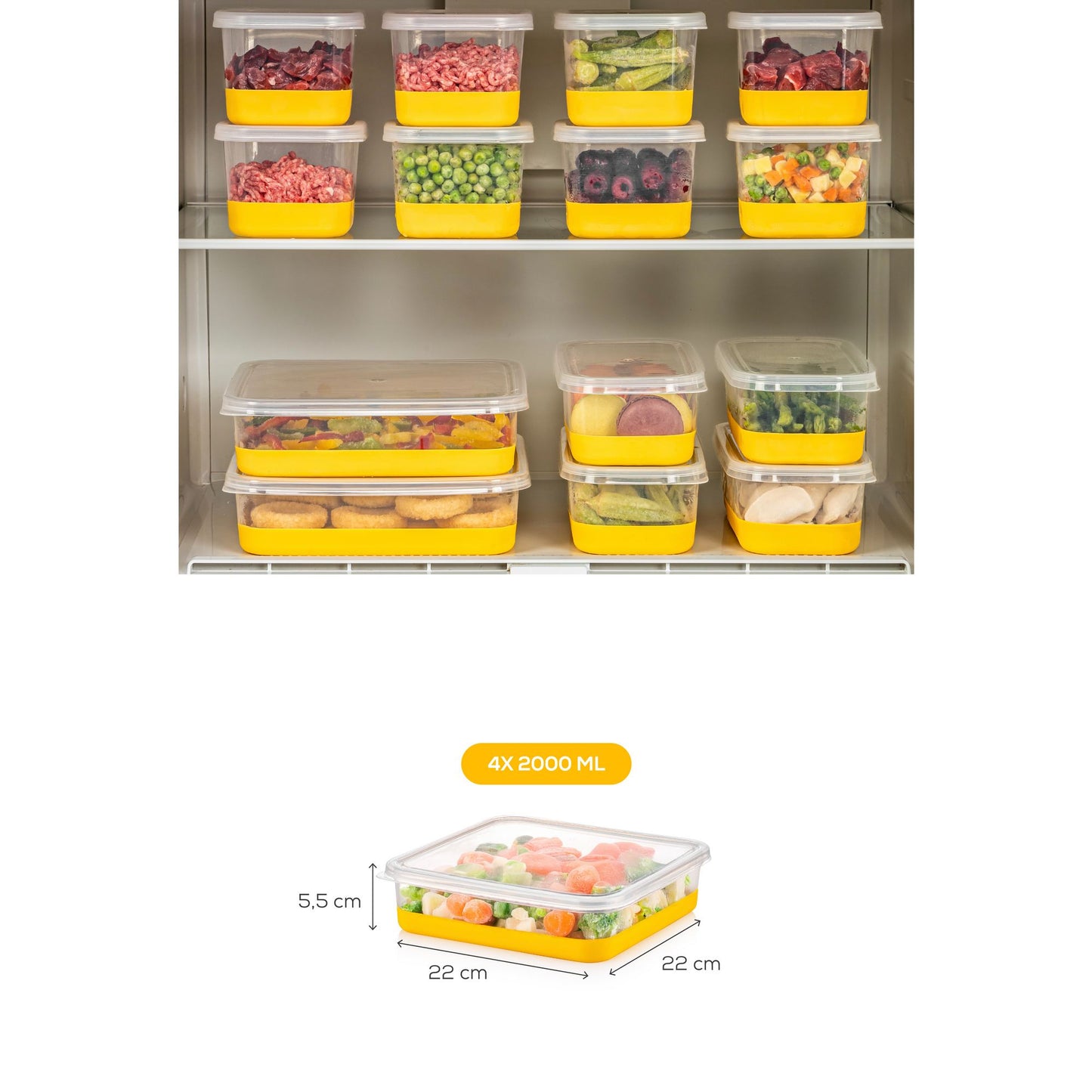 Set organizera za hladnjak (4 komada) 4C - žuti