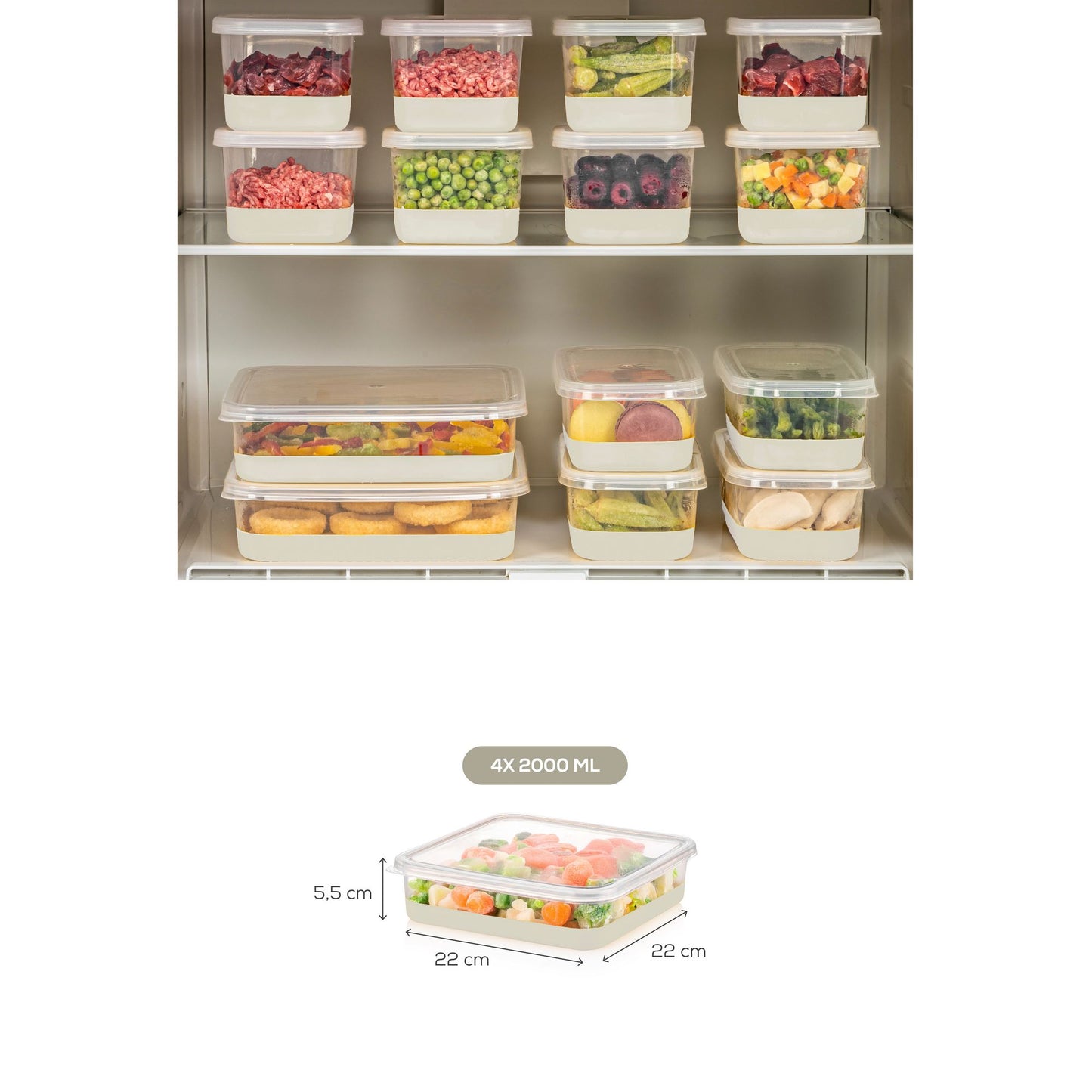 Set organizera za hladnjak (4 komada) 4C - sivi