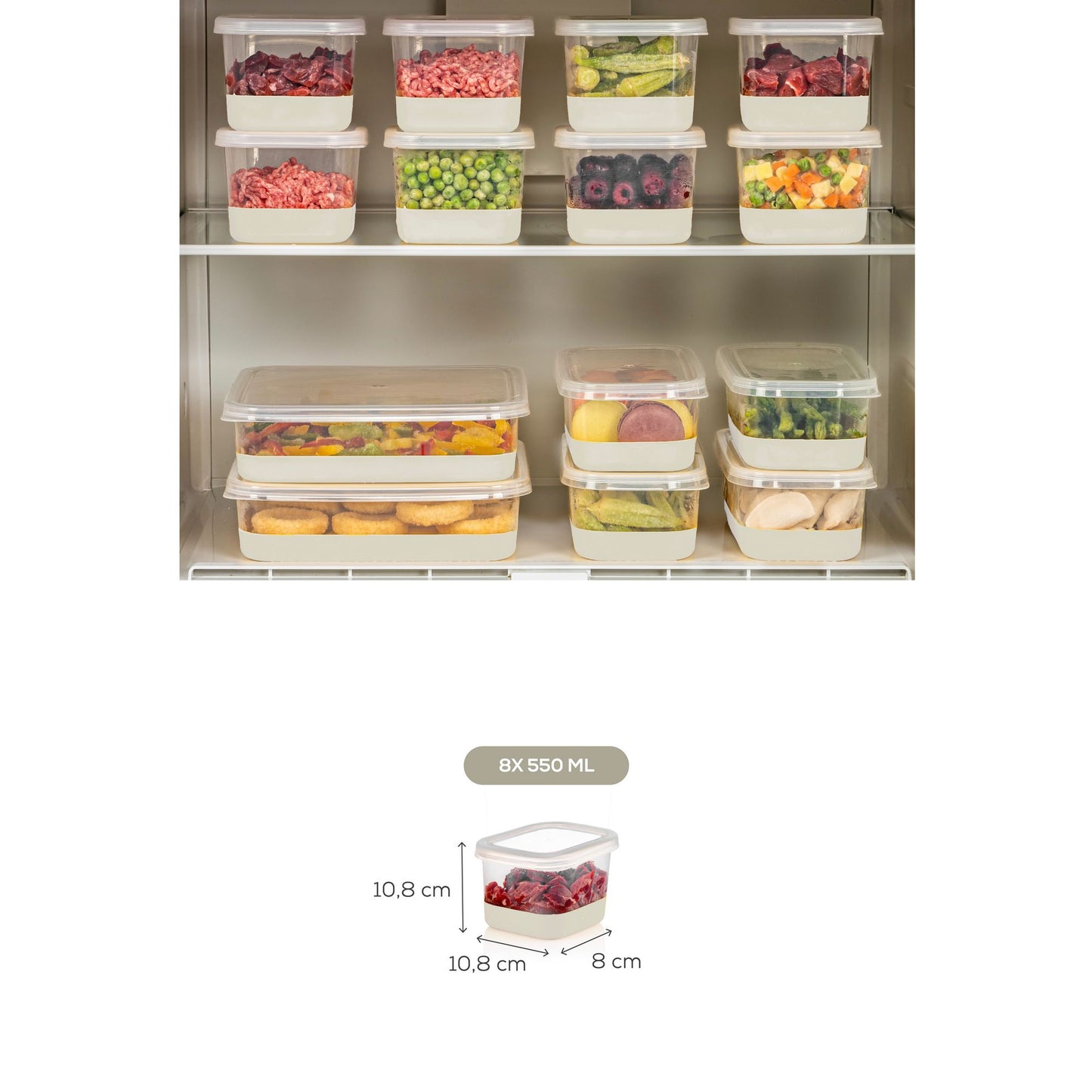 Set organizera za hladnjak (8 komada) 8A - sivi