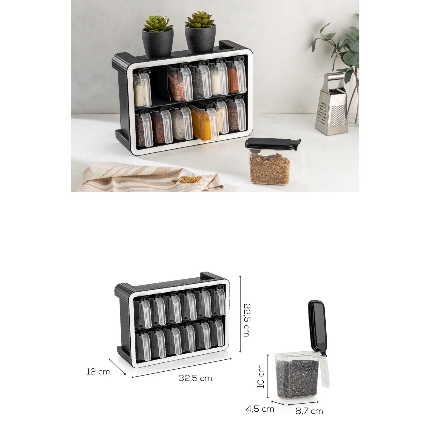 Set staklenki za začine (13 komada) BNM-9530 - Antracit