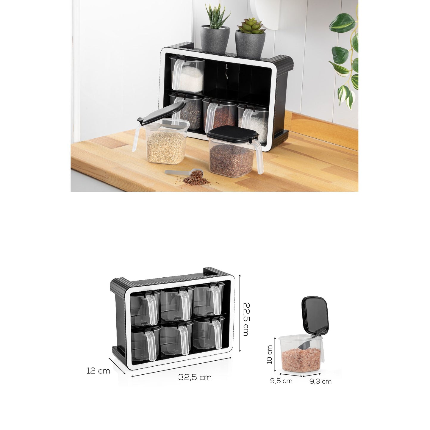 Set staklenki za začine (7 komada) BNM-9172 - Antracit