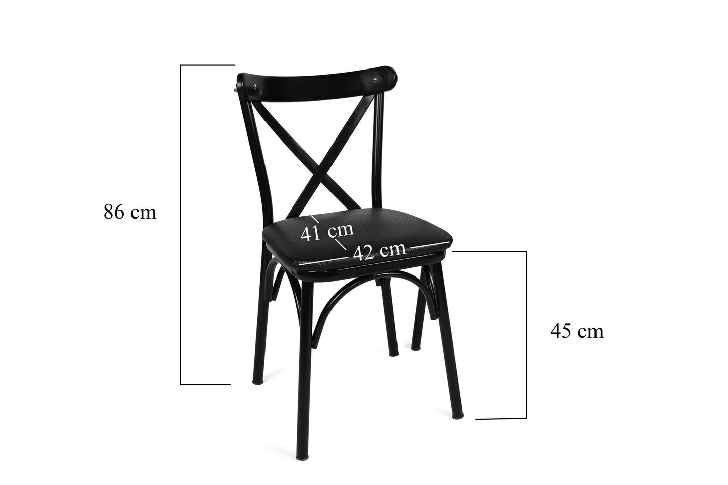 Set stolica (4 komada), Crno, Ekol 1331