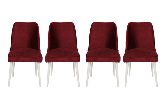 Set stolica (4 komada), Bordo crvena Bijela boja, Nova 782