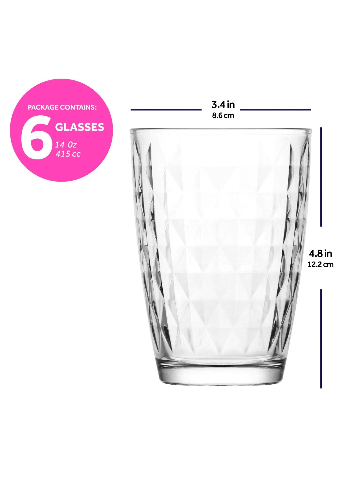 Set čaša, 6 komada, LV-ART256F