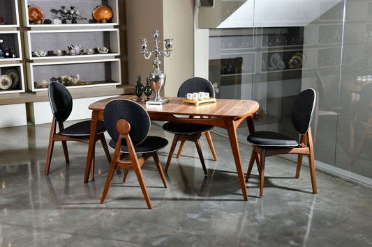 Set stola i stolica (5 komada), Touch Wooden - Anthracite