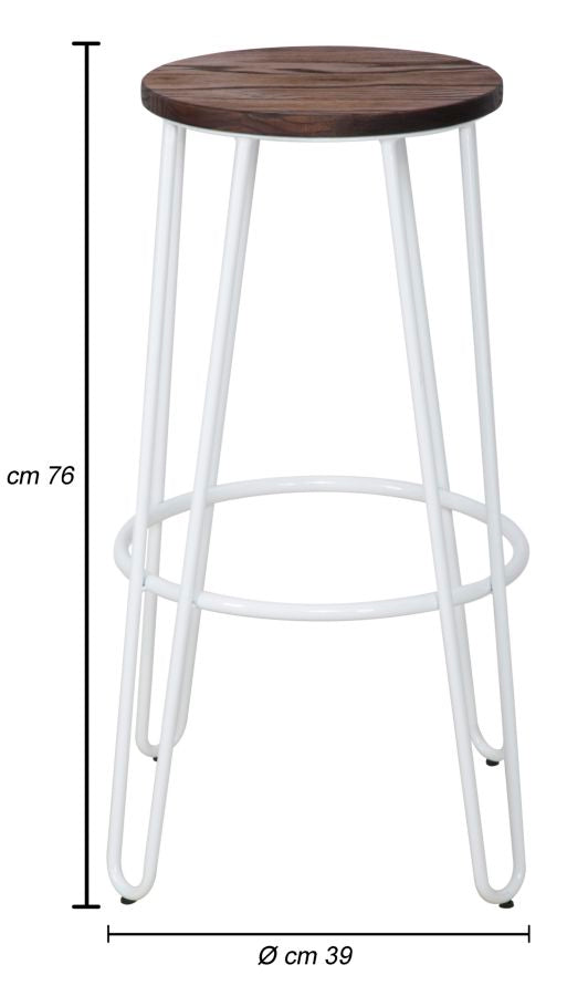 Barski stolac detroit simple set 2 kom bijeli cm ø 39x76