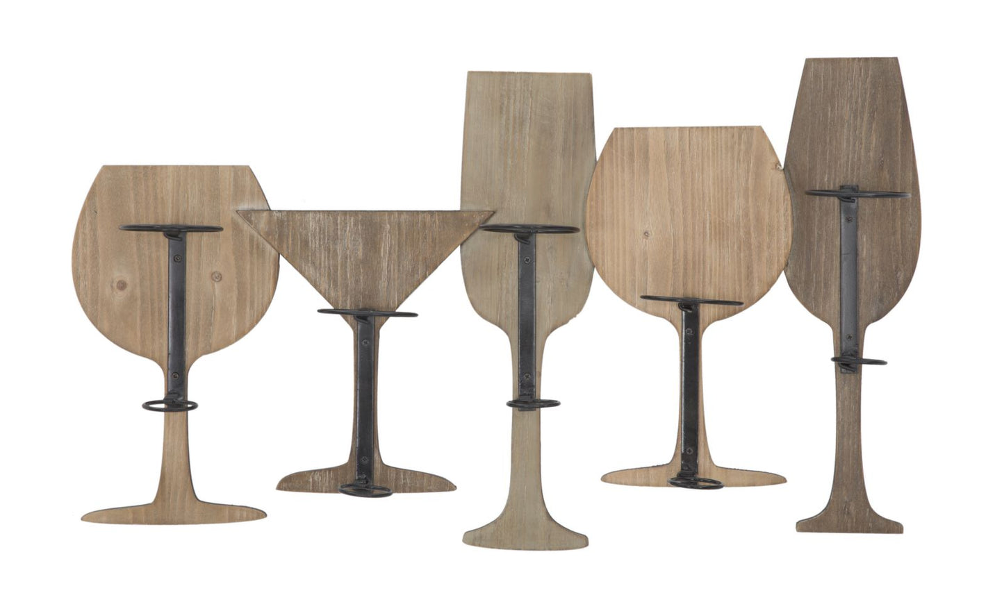 Zidna stalaža čaša za vino cm 71x12,5x41,5