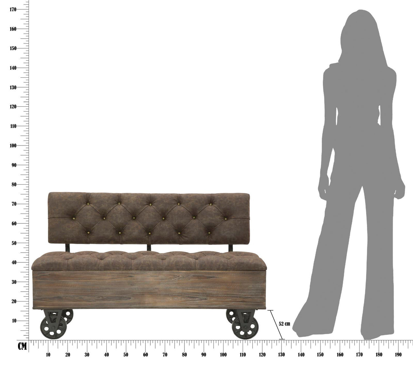 Klupica industrija cm 121x52x75