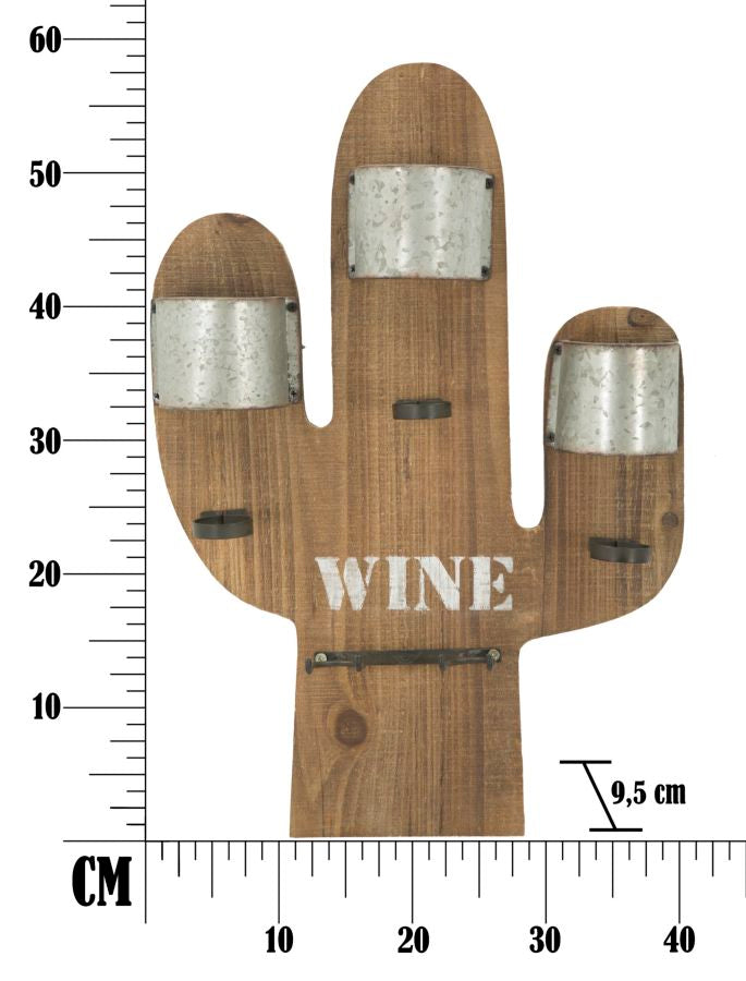 Zidna stalaža za vino cactus cm 40x9,5x58