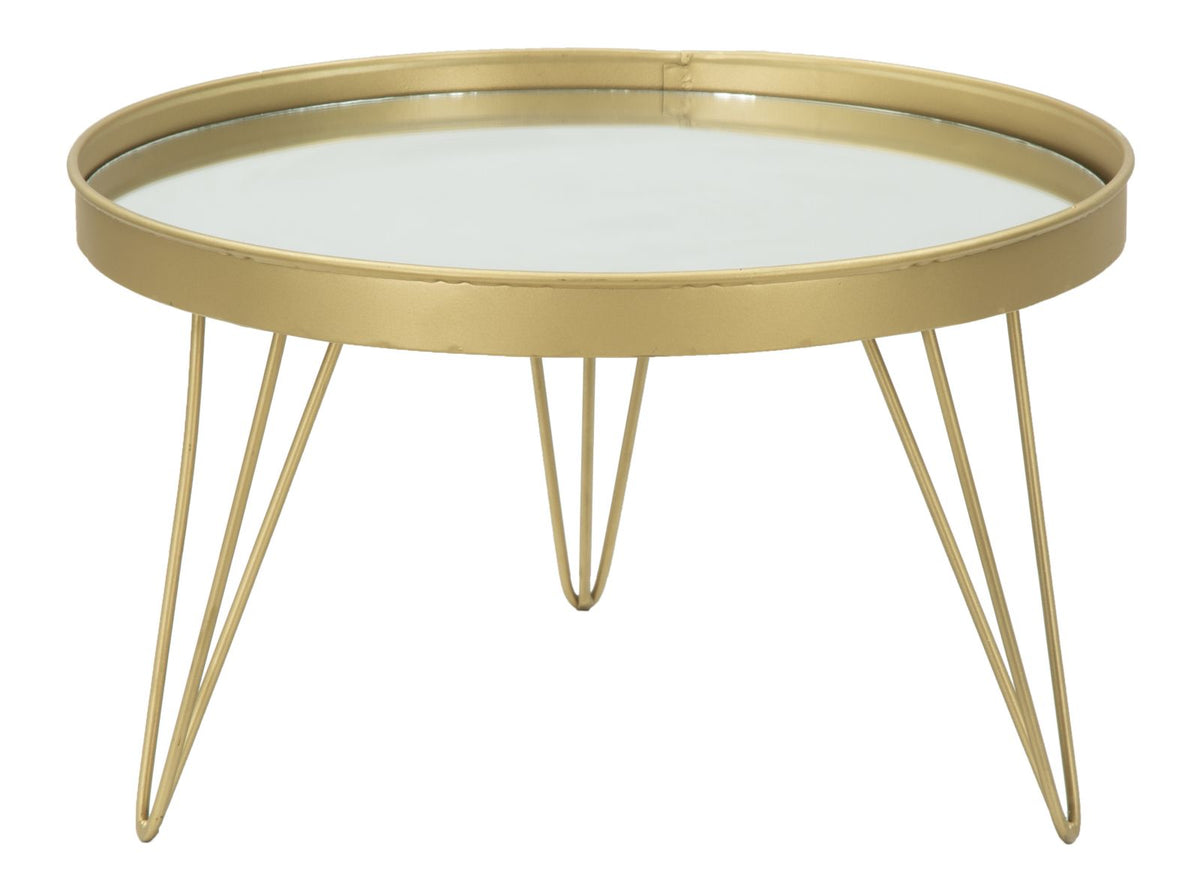 Dekorativna metalna ladica Glam Gold – ogledalo, cm, ø 36,5 x 22