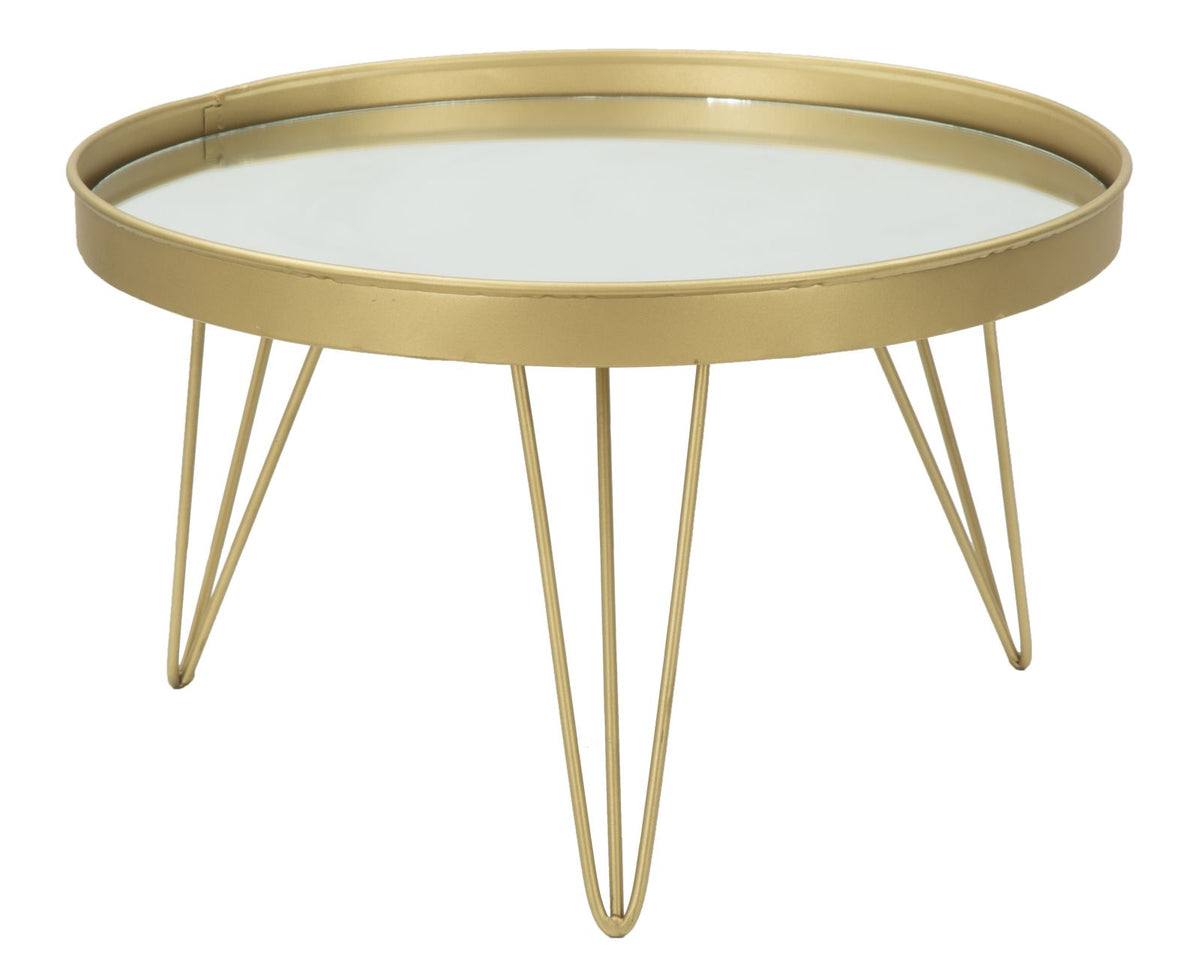Dekorativna metalna ladica Glam Gold – ogledalo, cm, ø 36,5 x 22