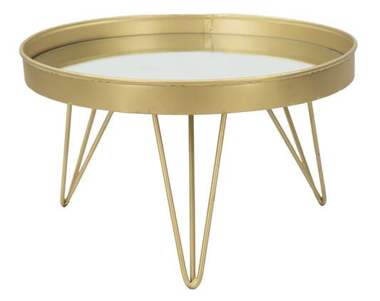 Dekor-metalna ladica za novčiće gold-ogledalo cm ø 31x18