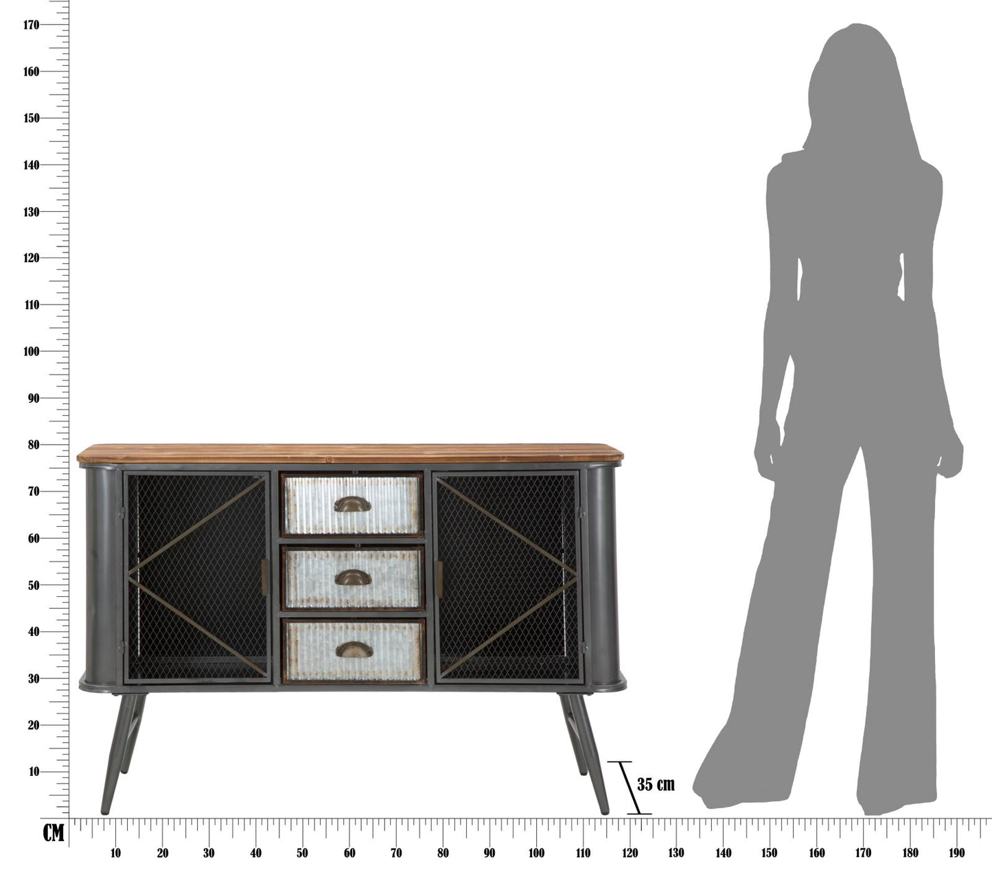 Ormarić illinois cm 120x35x77