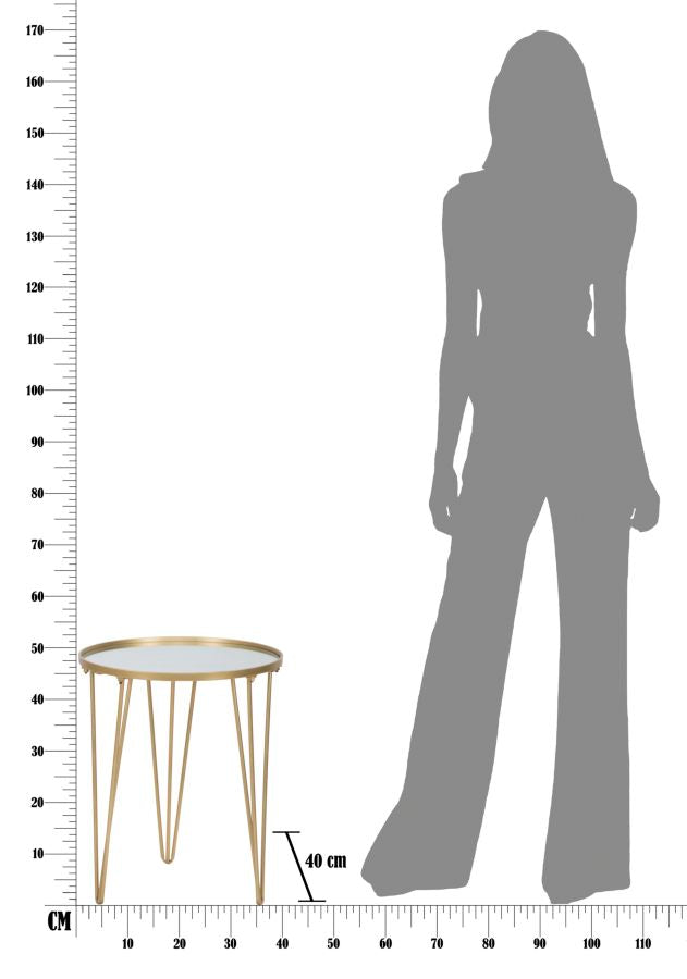 Coffee table glam gold-ogledalo cm ø 40x49