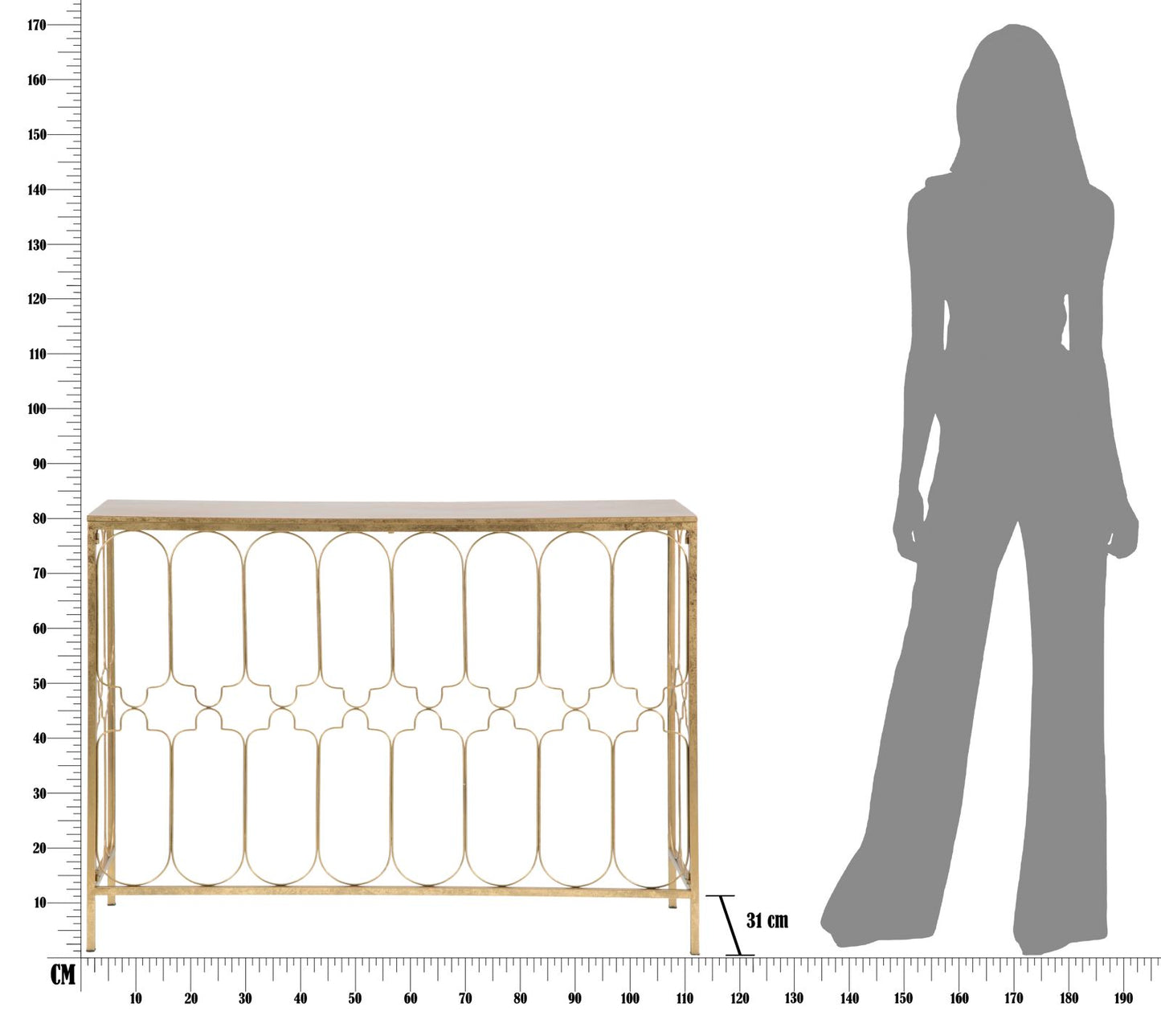 Konzola glam balkon cm 112x31x81,25