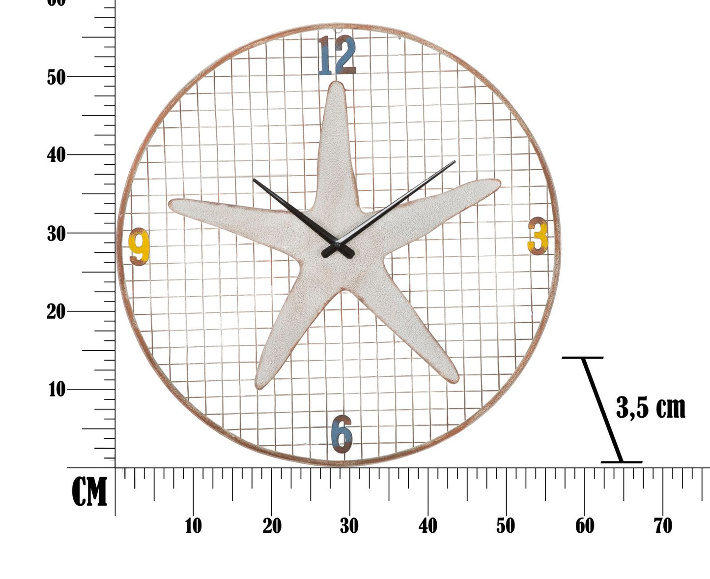 Zidni sat JUSTIN 57x57x3,5 cm