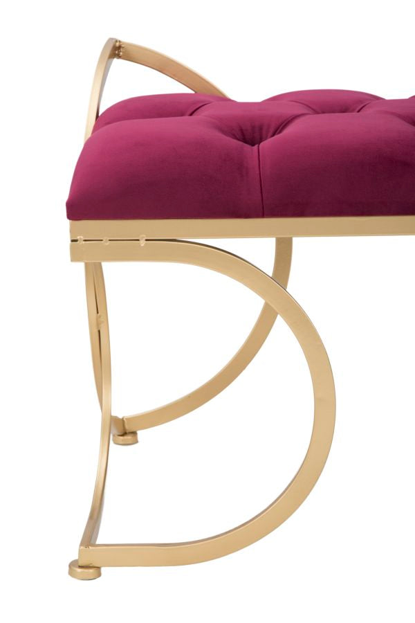 Klupa glam luxy bordeaux cm 103x43x47