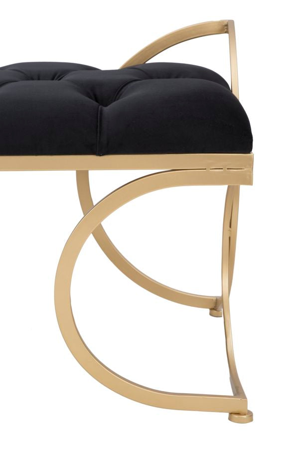 Klupa glam luxe crni com 103x43x47