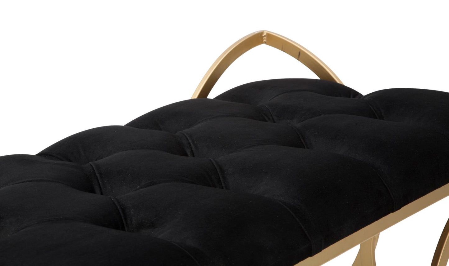 Klupa glam luxe crni com 103x43x47