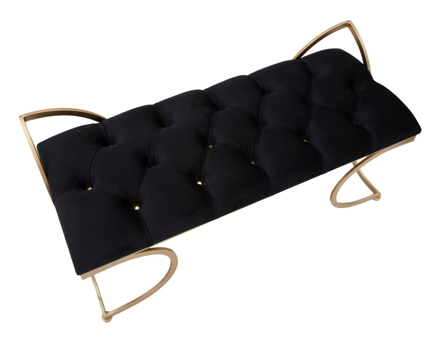 Klupa glam luxe crni com 103x43x47