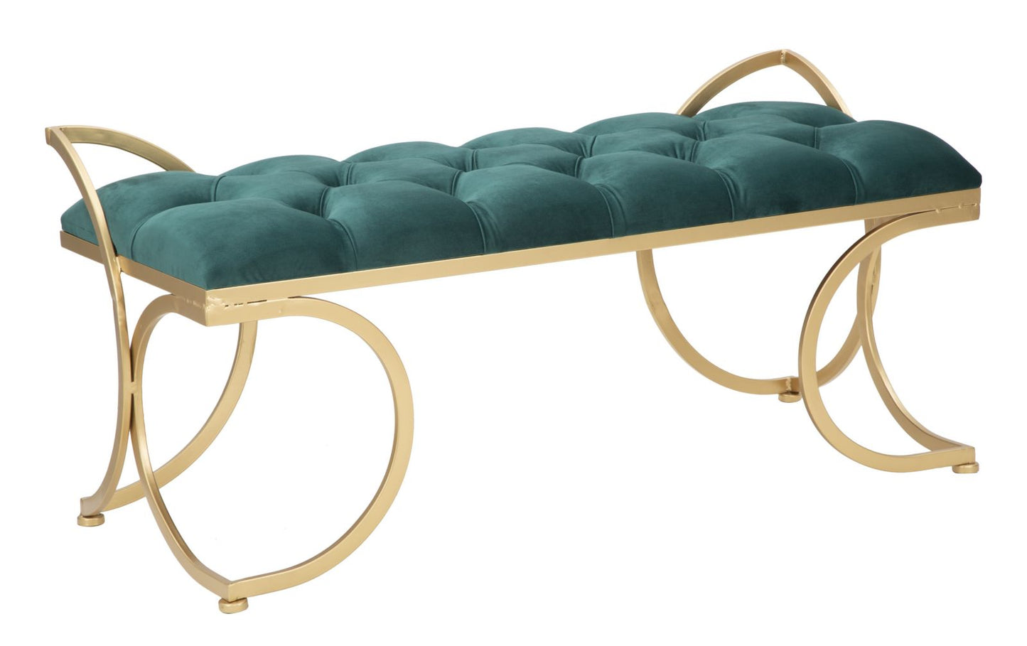 Klupa glam luxy green cm 103x43x47