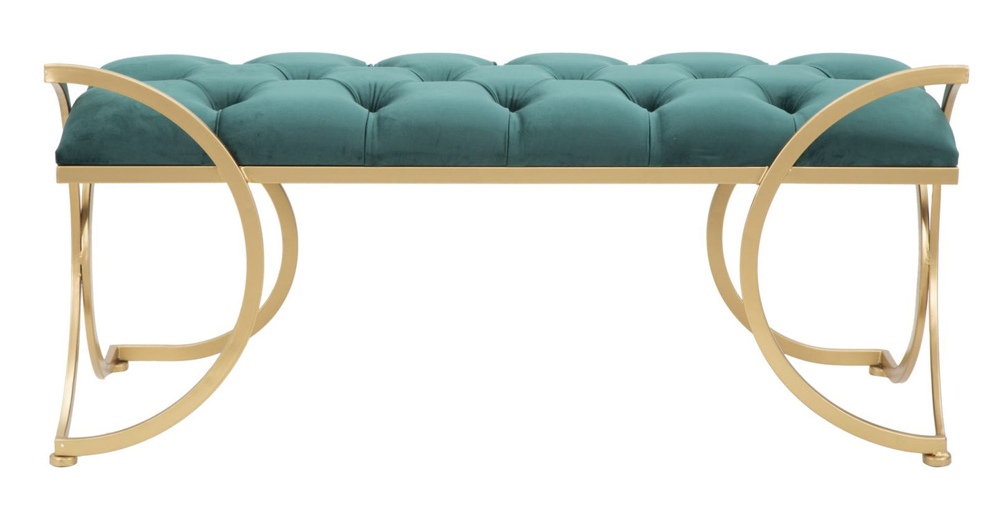 Klupa glam luxy green cm 103x43x47