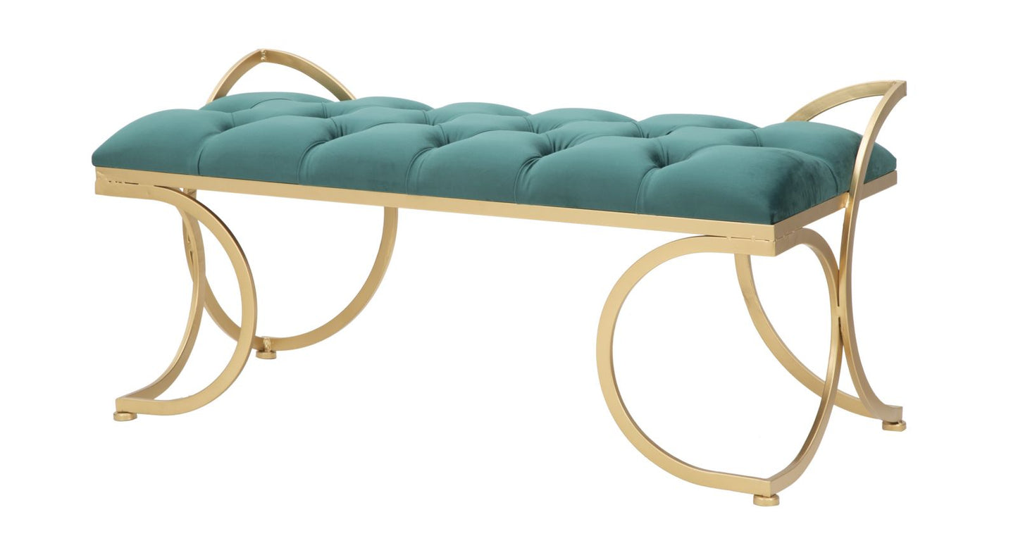 Klupa glam luxy green cm 103x43x47