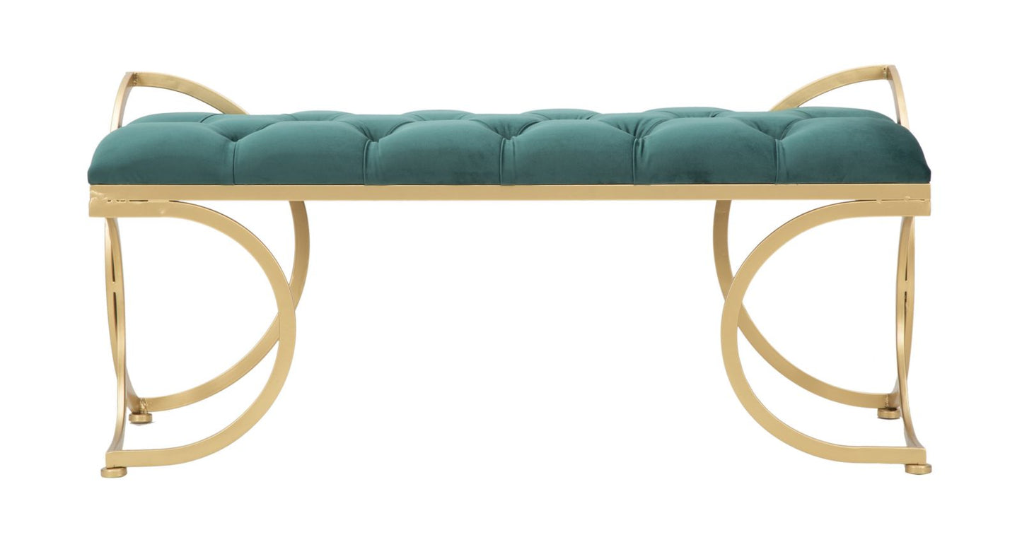 Klupa glam luxy green cm 103x43x47