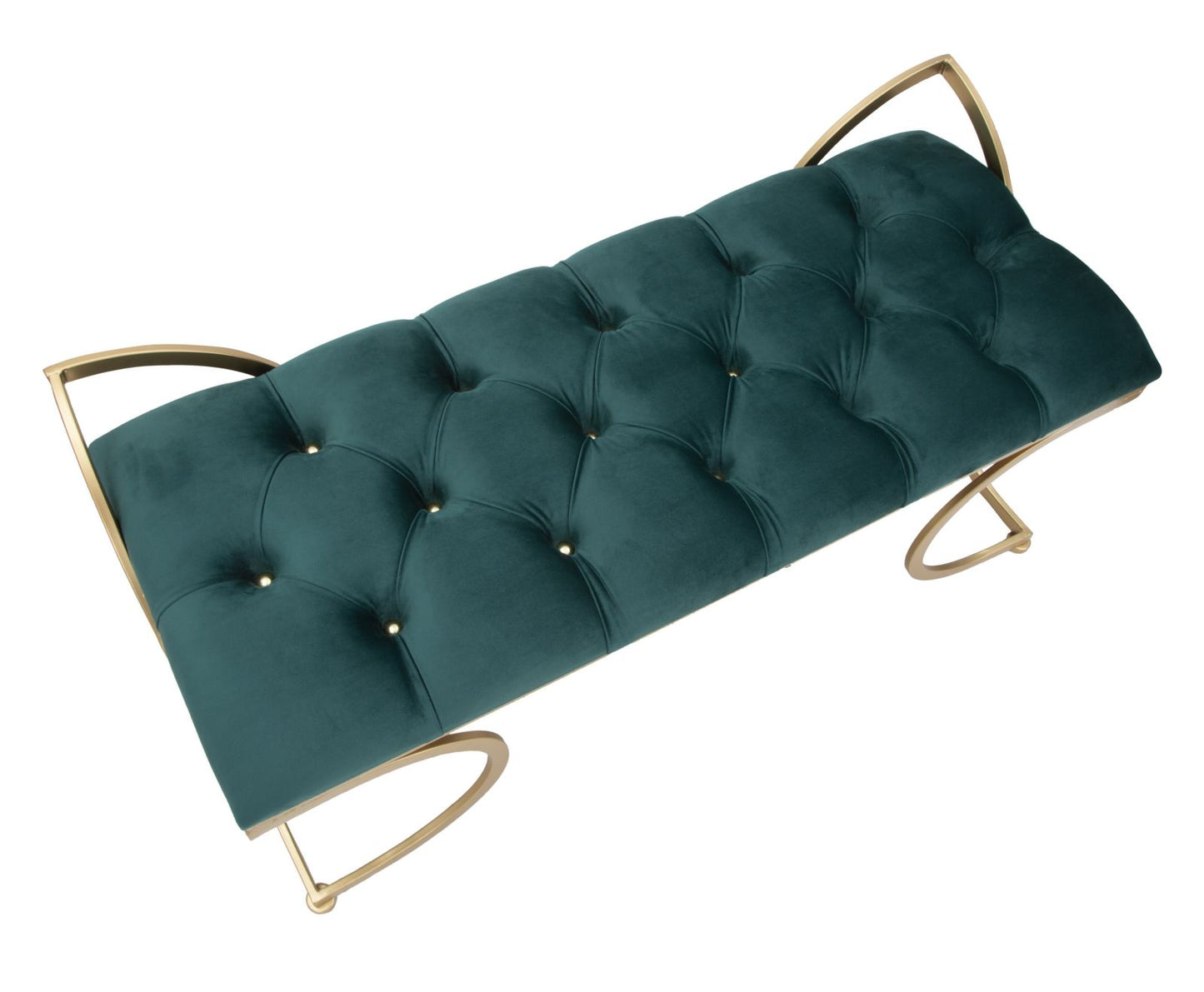 Klupa glam luxy green cm 103x43x47