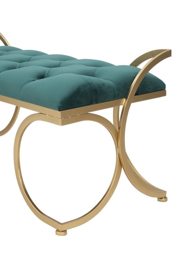 Klupa glam luxy green cm 103x43x47