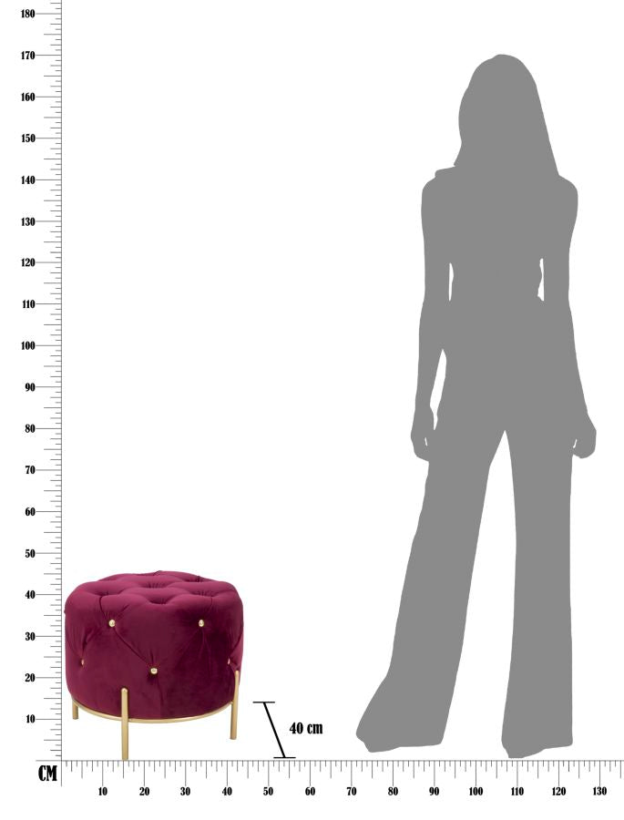 Tabure diamond glam bordeaux cm ø 45x40